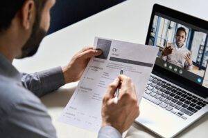 Virtual Meeting on Laptop