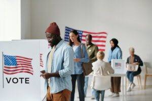 Voters Lining up to Vote In-Person Election